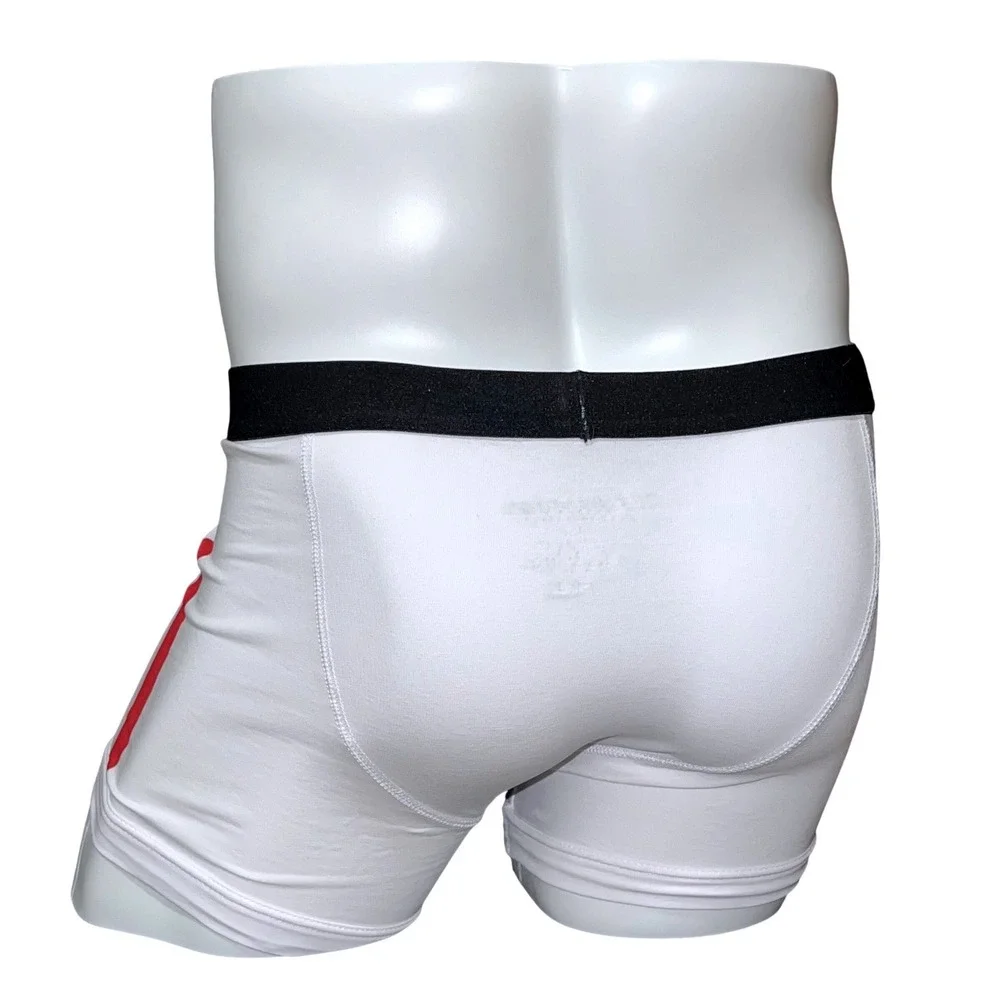 Contenders Mens Boxer Briefs Small White Red Side Stripe Clay Featherweight NEW - Picture 4 of 10
